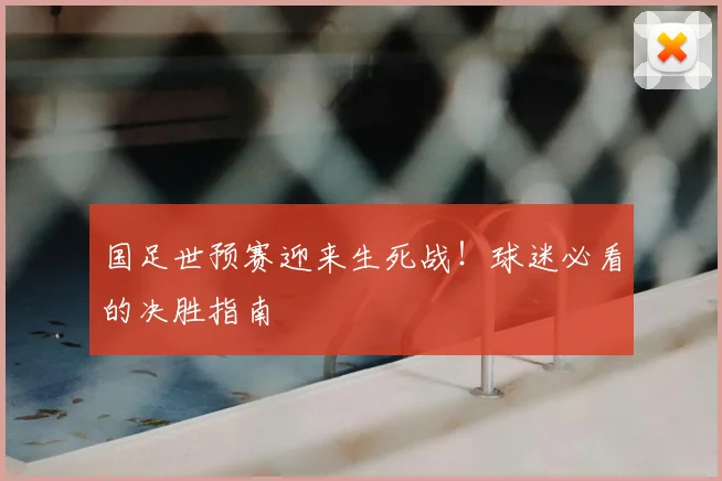 国足世预赛迎来生死战！球迷必看的决胜指南
